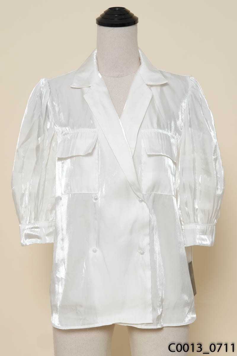 VELLE DESIGN- Áo organza trắng