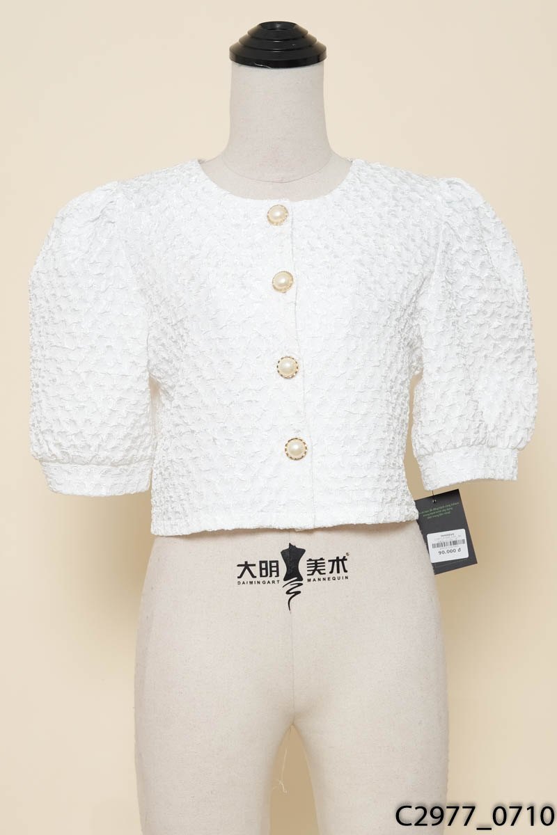 Áo trắng cổ tròn