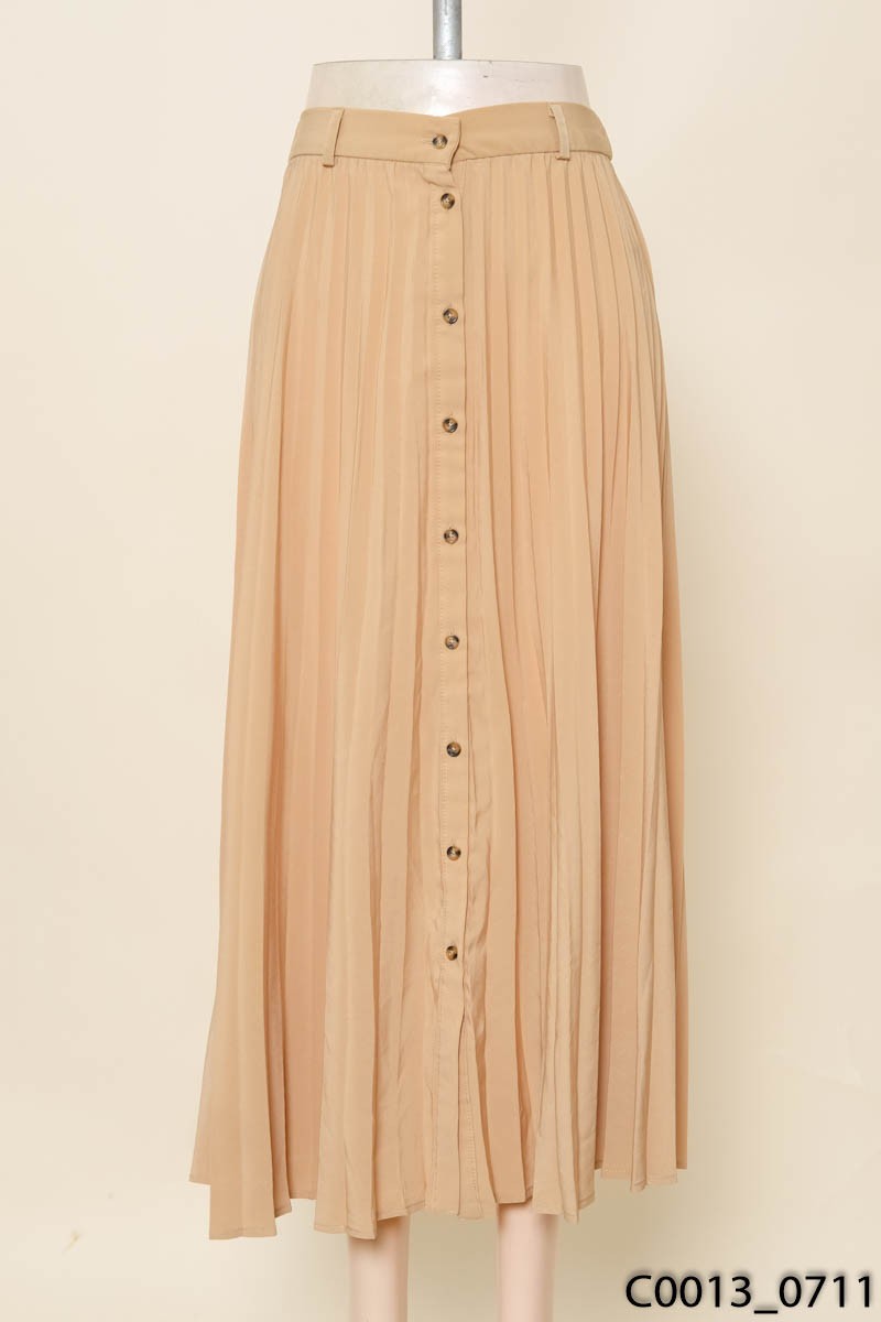 Chân váy nâu phối khuy Stradivarius