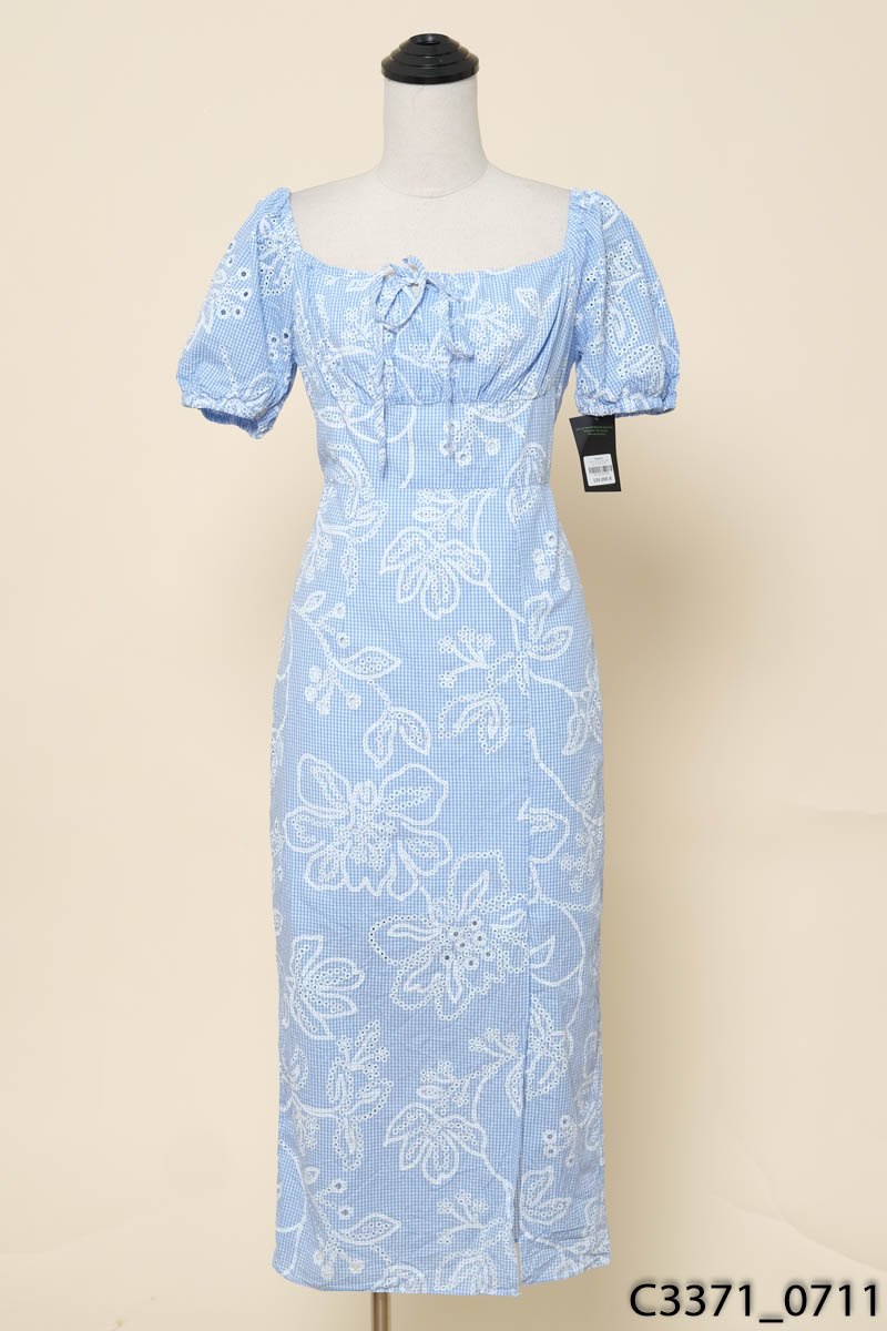 Đầm xanh cộc tay