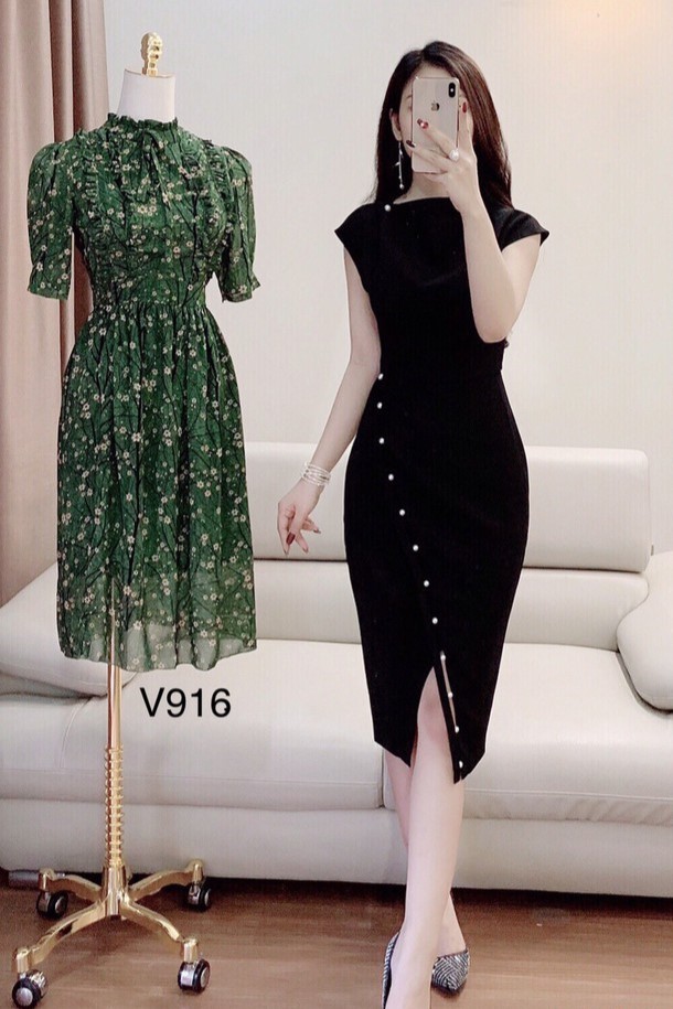 Đầm đen đính ngọc