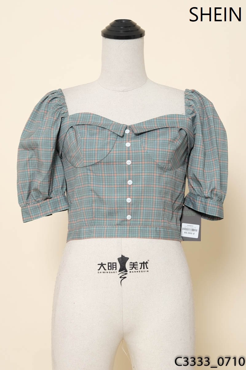 Áo xanh cộc tay Shein