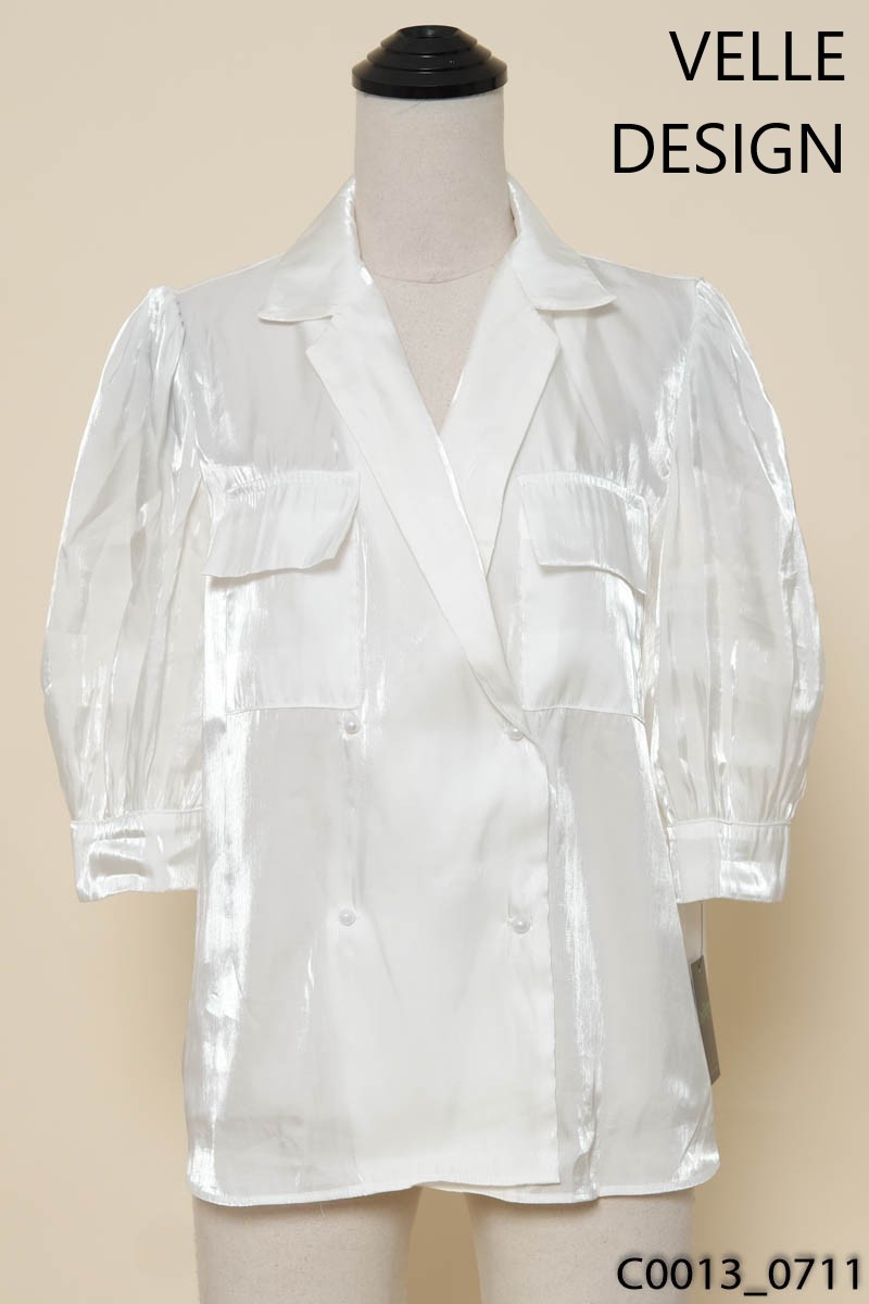 VELLE DESIGN- Áo organza trắng