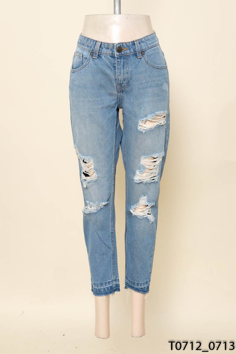 Quần jeans xanh mèo cào Canifa