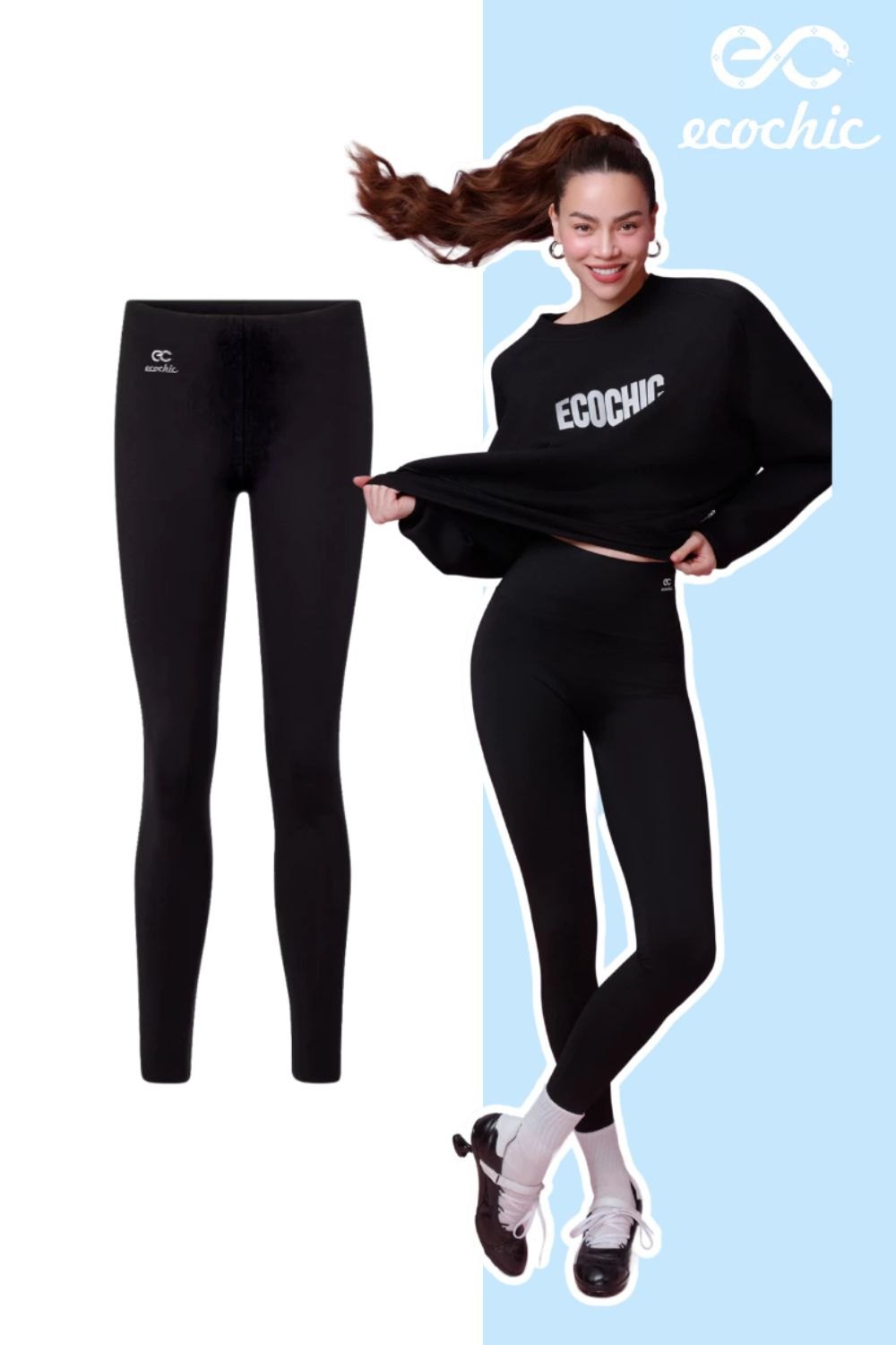 ECOCHIC- Quần legging đen