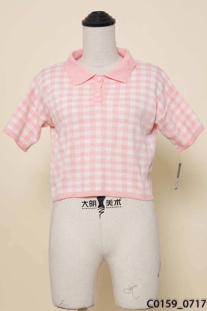 Áo caro hồng