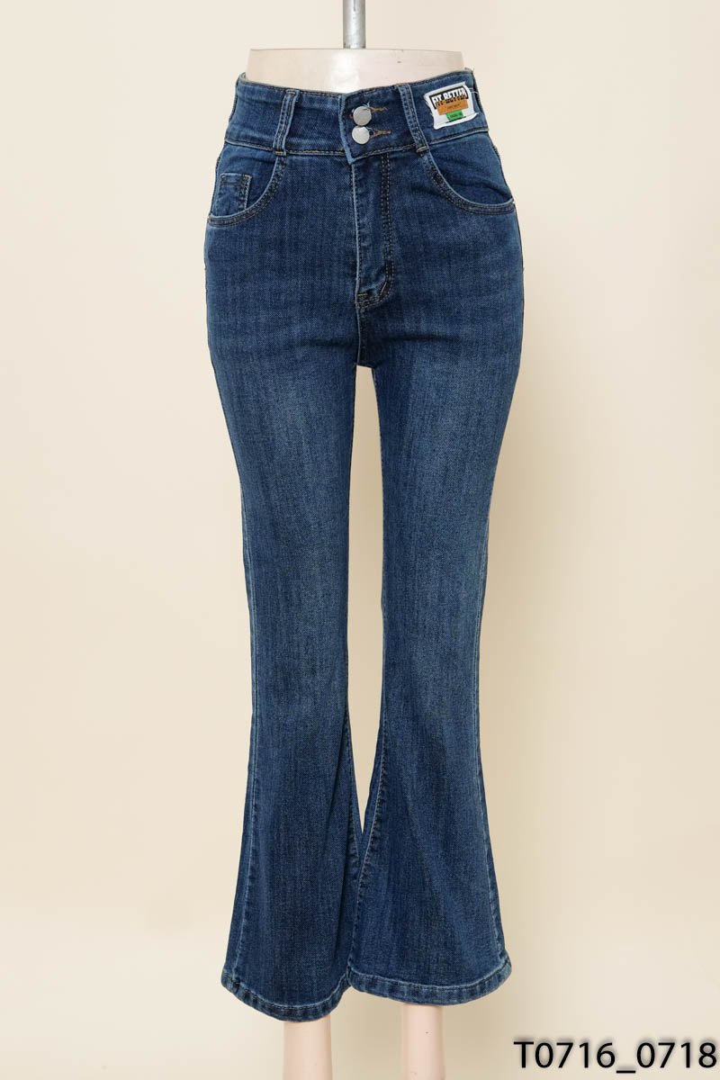 Quần Jeans ống loe xanh dương