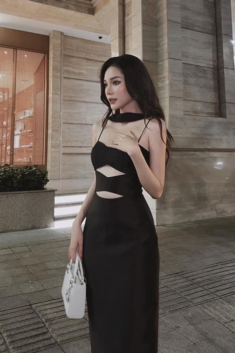 CHOUCHOU-Đầm 2 dây đen