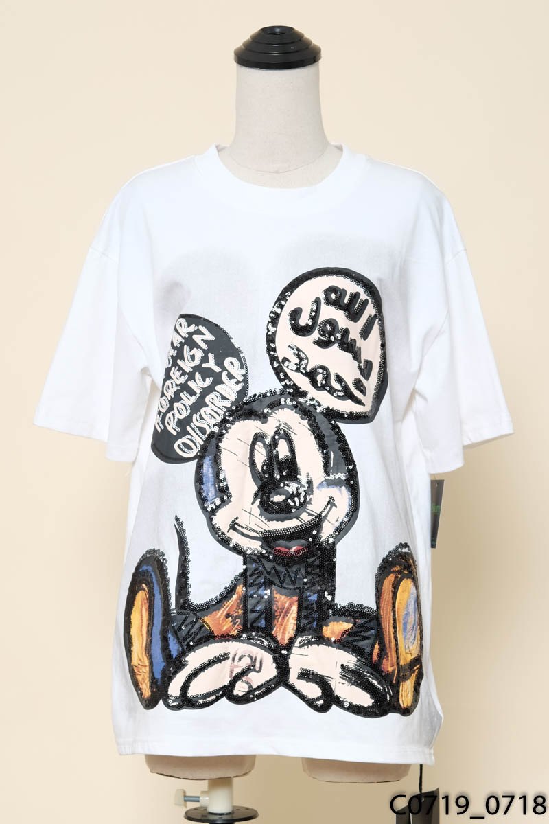 Áo thun trắng phối sequin New Tags
