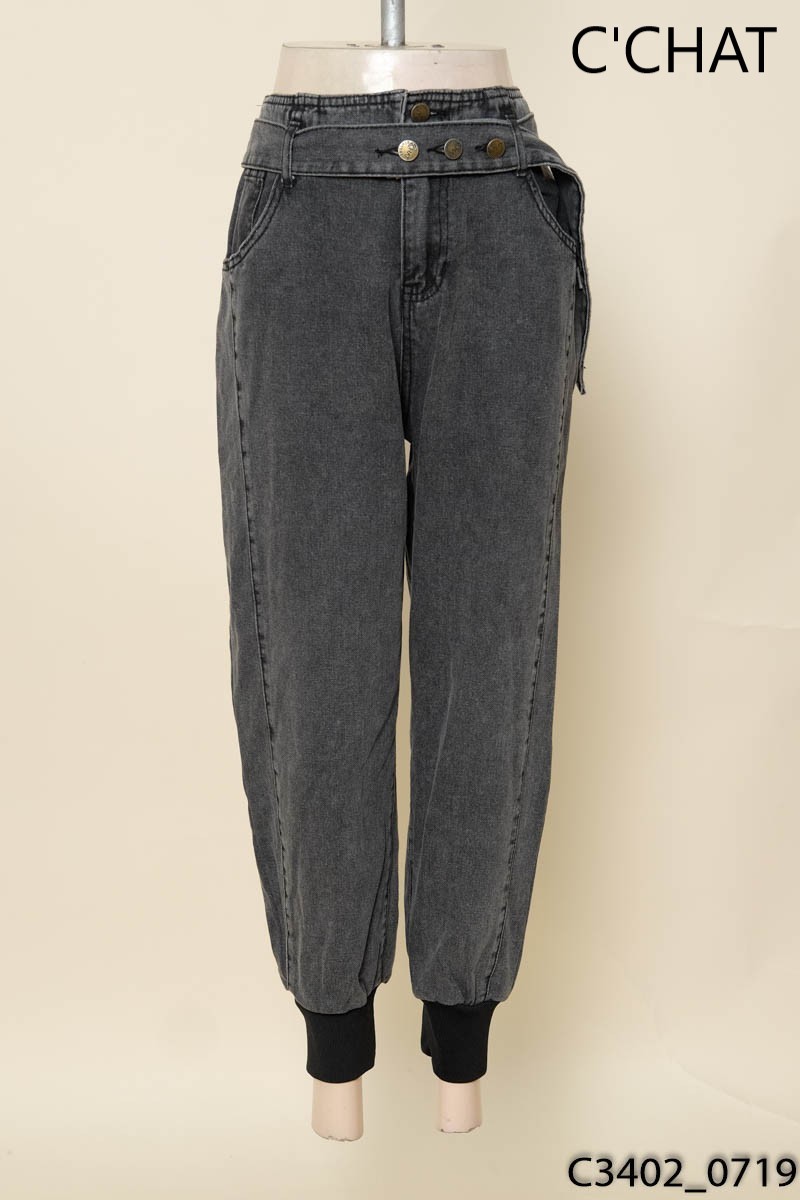 Quần jeans ghi bo ống C'Chat