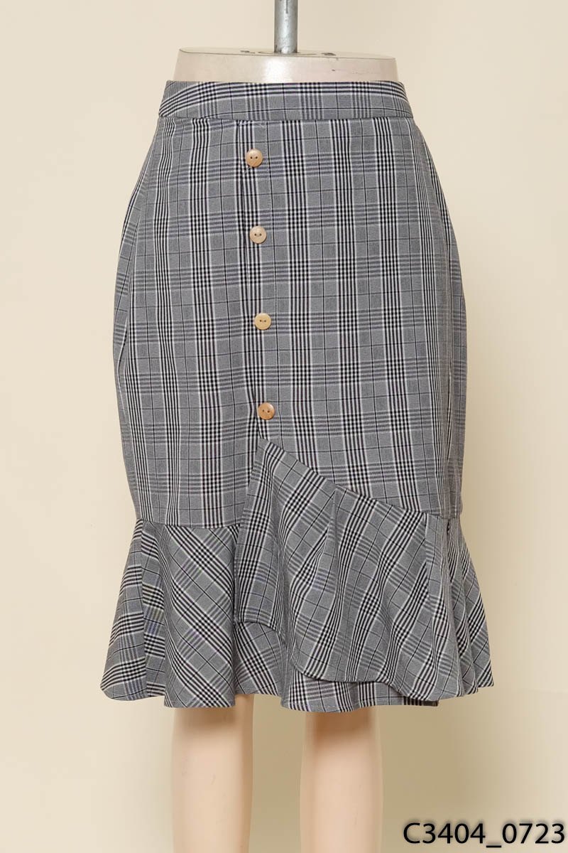 Chân váy kẻ đen xám 92 Wear