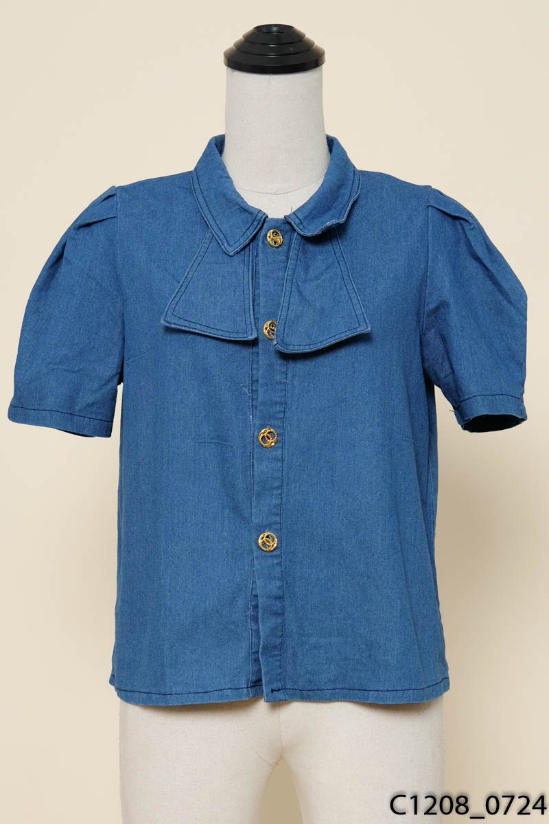 NT CLOSET-Áo sơ mi jeans xanh