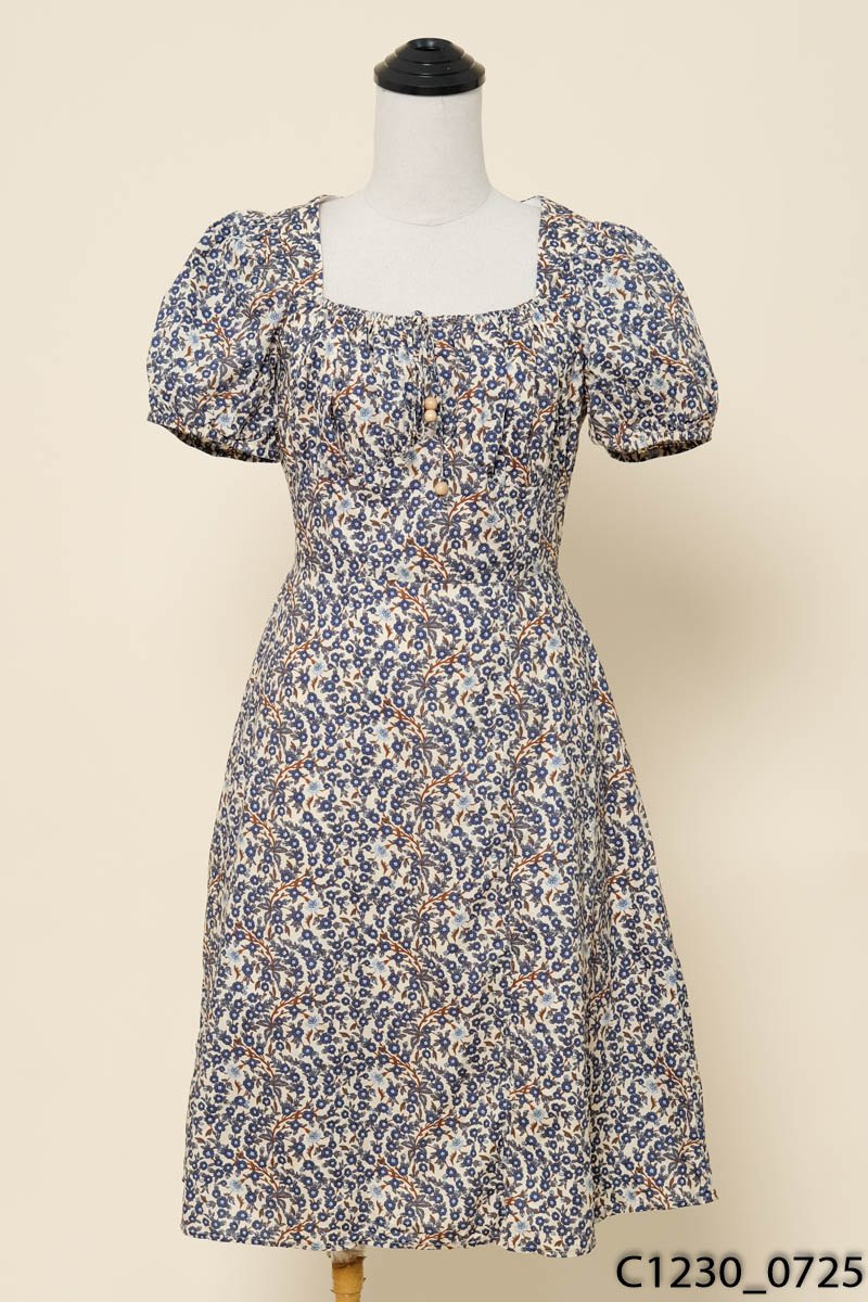Đầm be hoa xanh Adore Dress