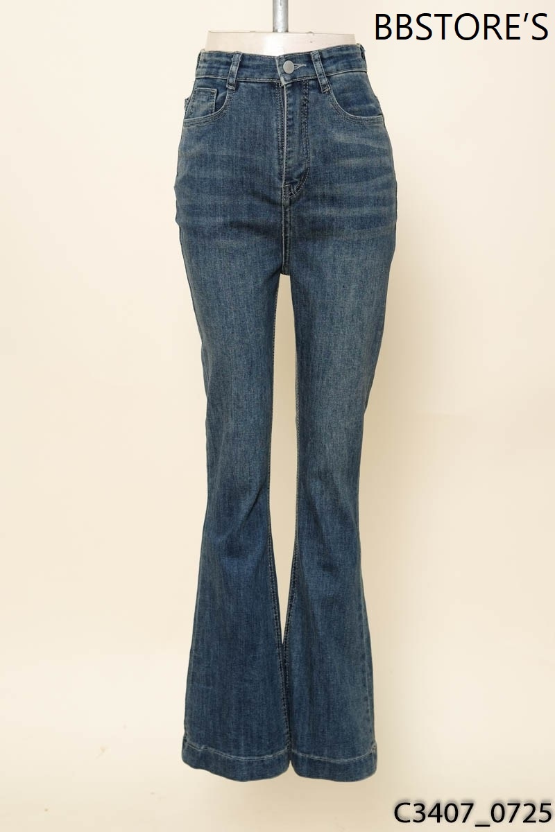 BBSTORE’S-Quần jeans xanh ống loe