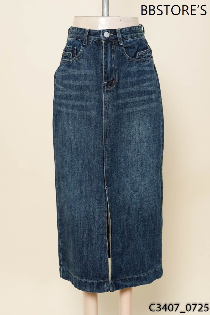 BBSTORE’S-Chân váy jeans xanh