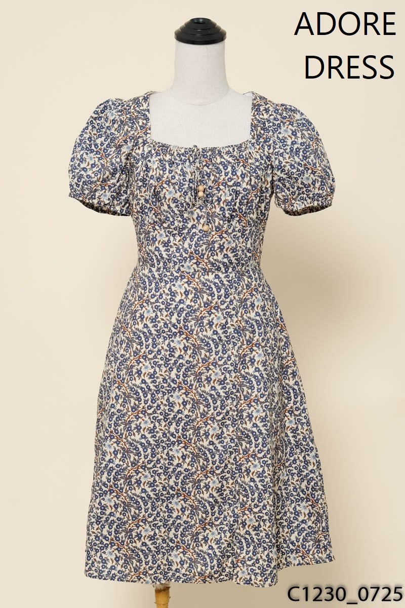 Đầm be hoa xanh Adore Dress