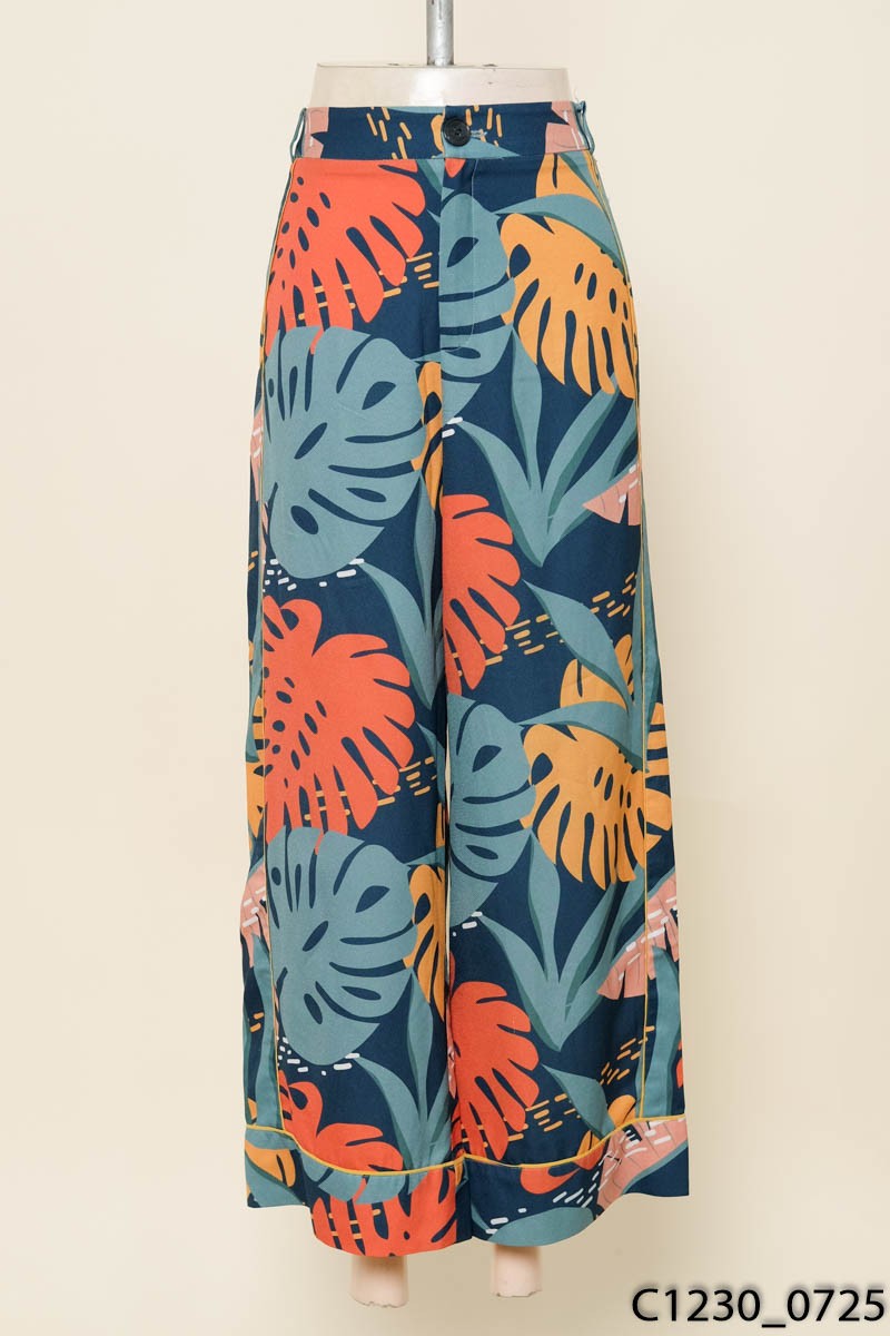 Quần ống rộng họa tiết xanh vàng cam Adore Dress