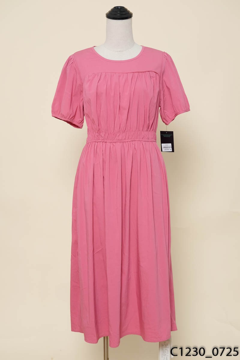 Đầm hồng chun eo New Tags