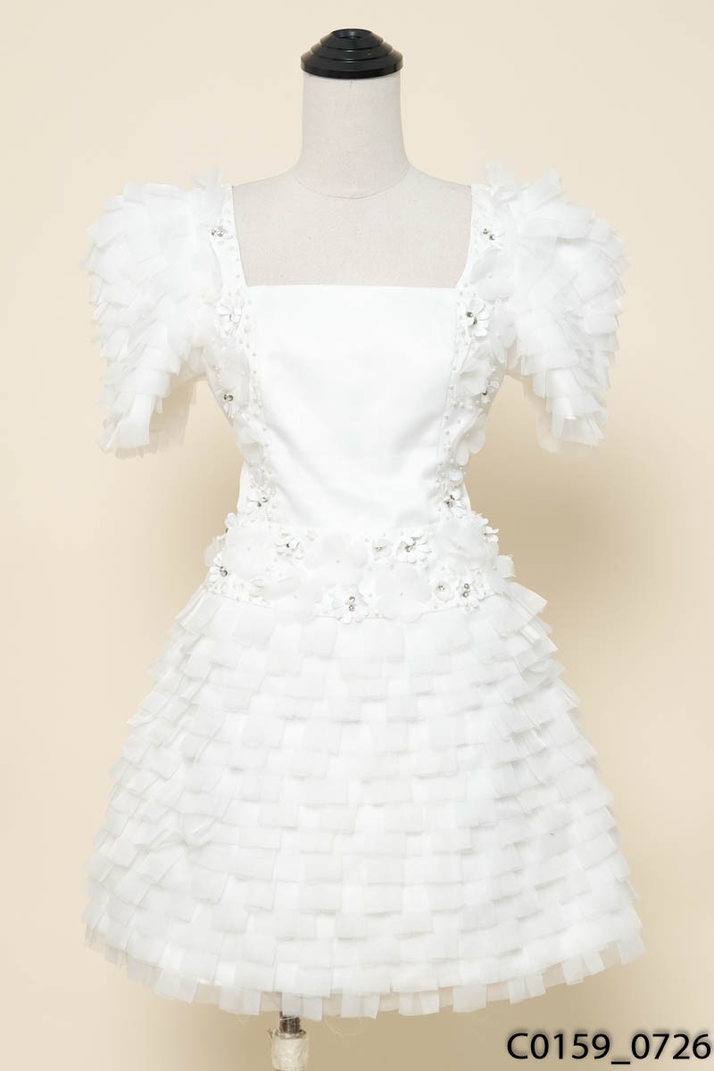 VAN CHAU DESIGN-Đầm trắng tầng