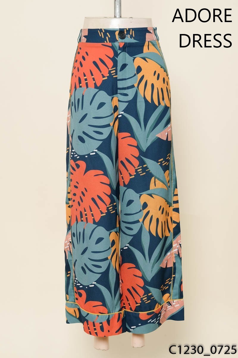 Quần ống rộng họa tiết xanh vàng cam Adore Dress