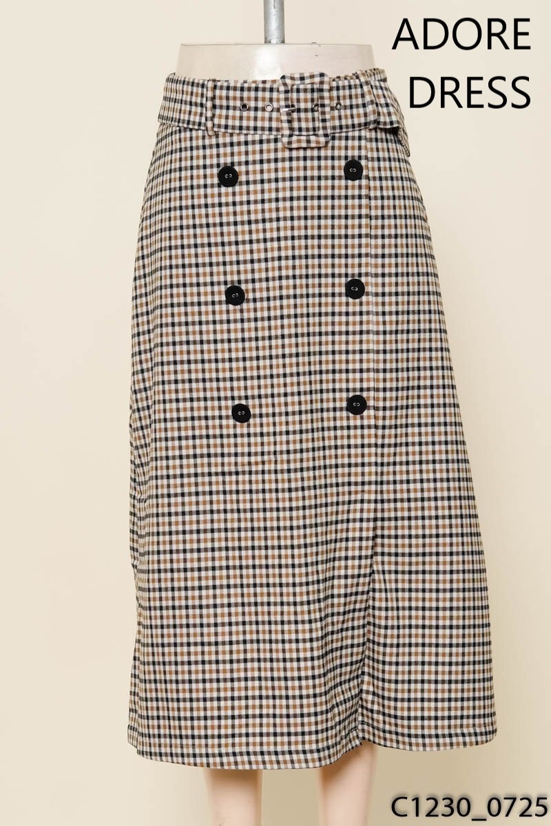 Chân váy caro nâu đen Adore Dress