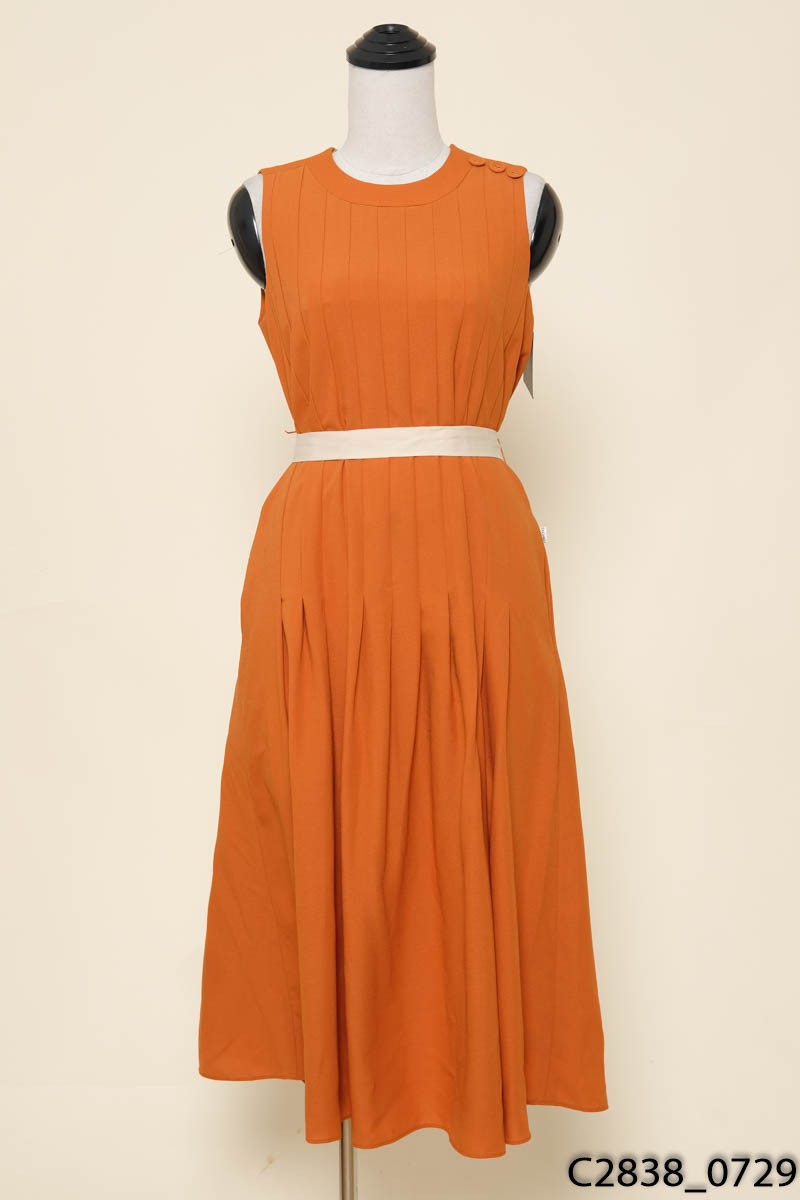 Đầm cam sát nách kèm đai D.Chic New Tags