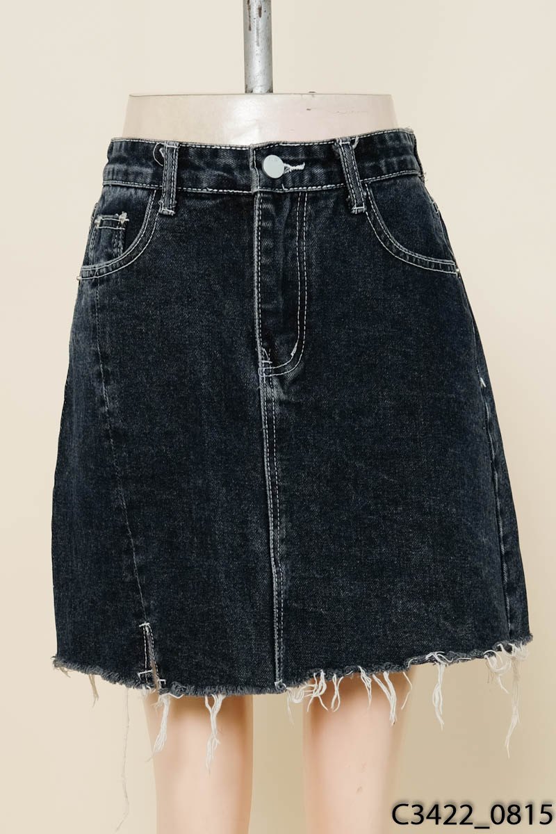 Chân váy jeans xanh than