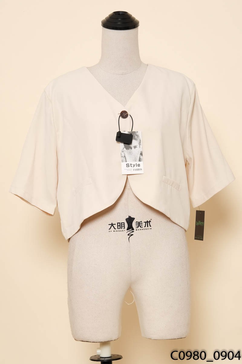 Áo blazer be ngắn tay New Tags