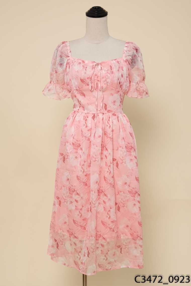 PHUONG PHAN DESIGN-Đầm voan hồng