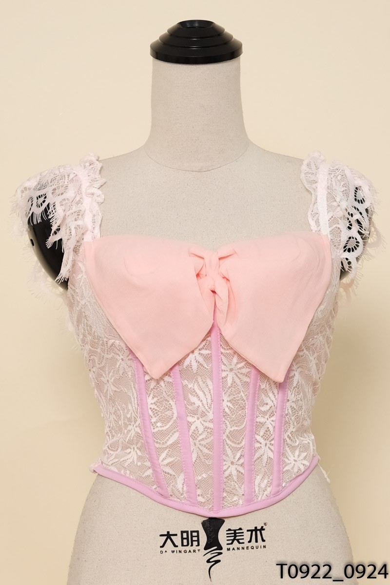 Áo corset ren hồng