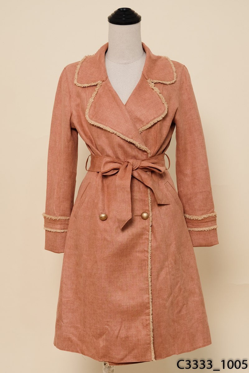 Đầm hồng cổ vest