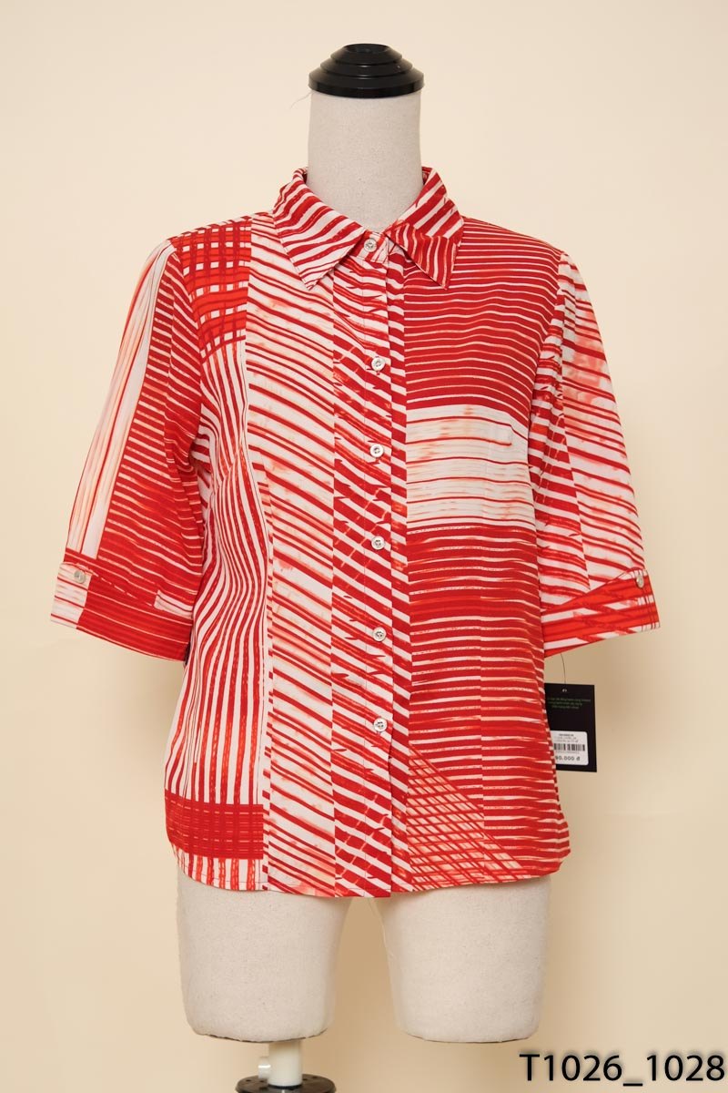 LOZA-Áo sơ mi kẻ đỏ