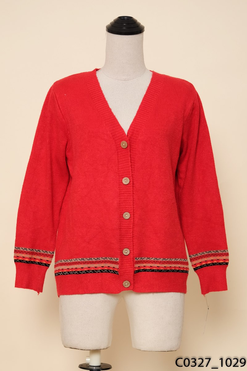 Áo len cardigan đỏ