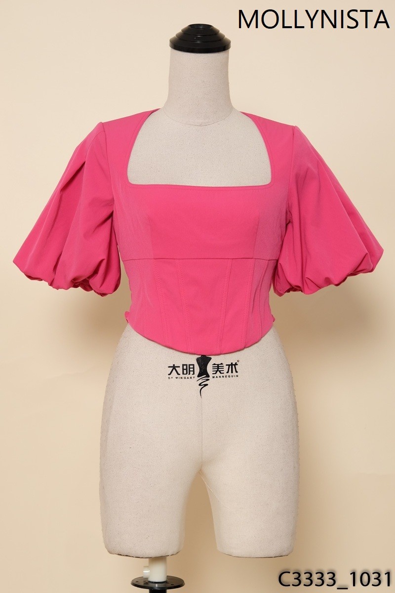 Áo hồng tay bồng Mollynista