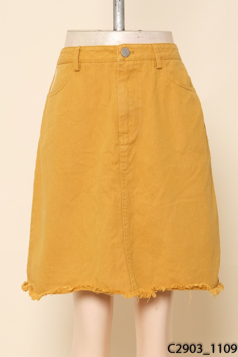 Chân váy jeans vàng