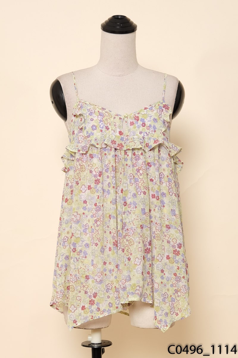 Jumpsuits 2 dây xanh hoa New Tags