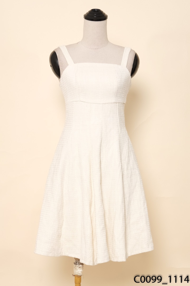 DESIGN BY THE TWENTY-Đầm 2 dây dạ trắng
