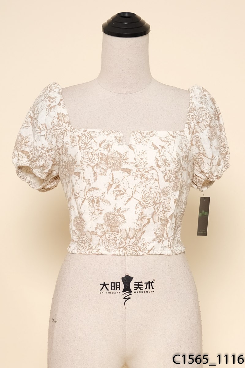 Áo trắng hoa nâu