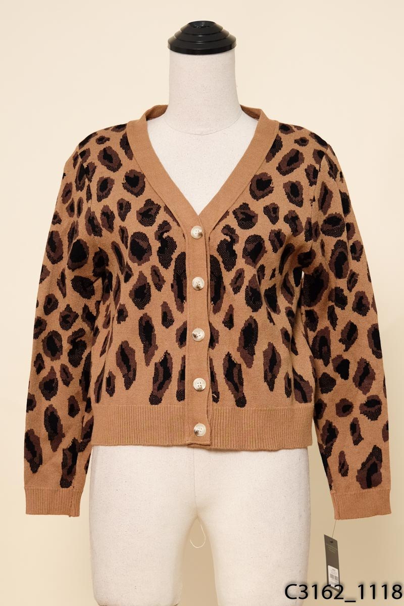 Áo cardigan len nâu