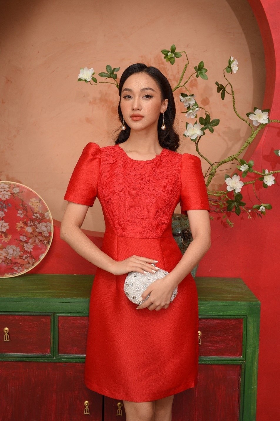 NK KOREAN FASHION-Đầm đỏ New Tags