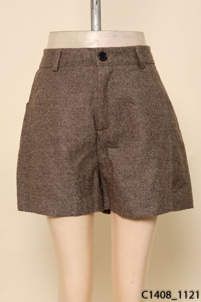 Quần shorts dạ nâu