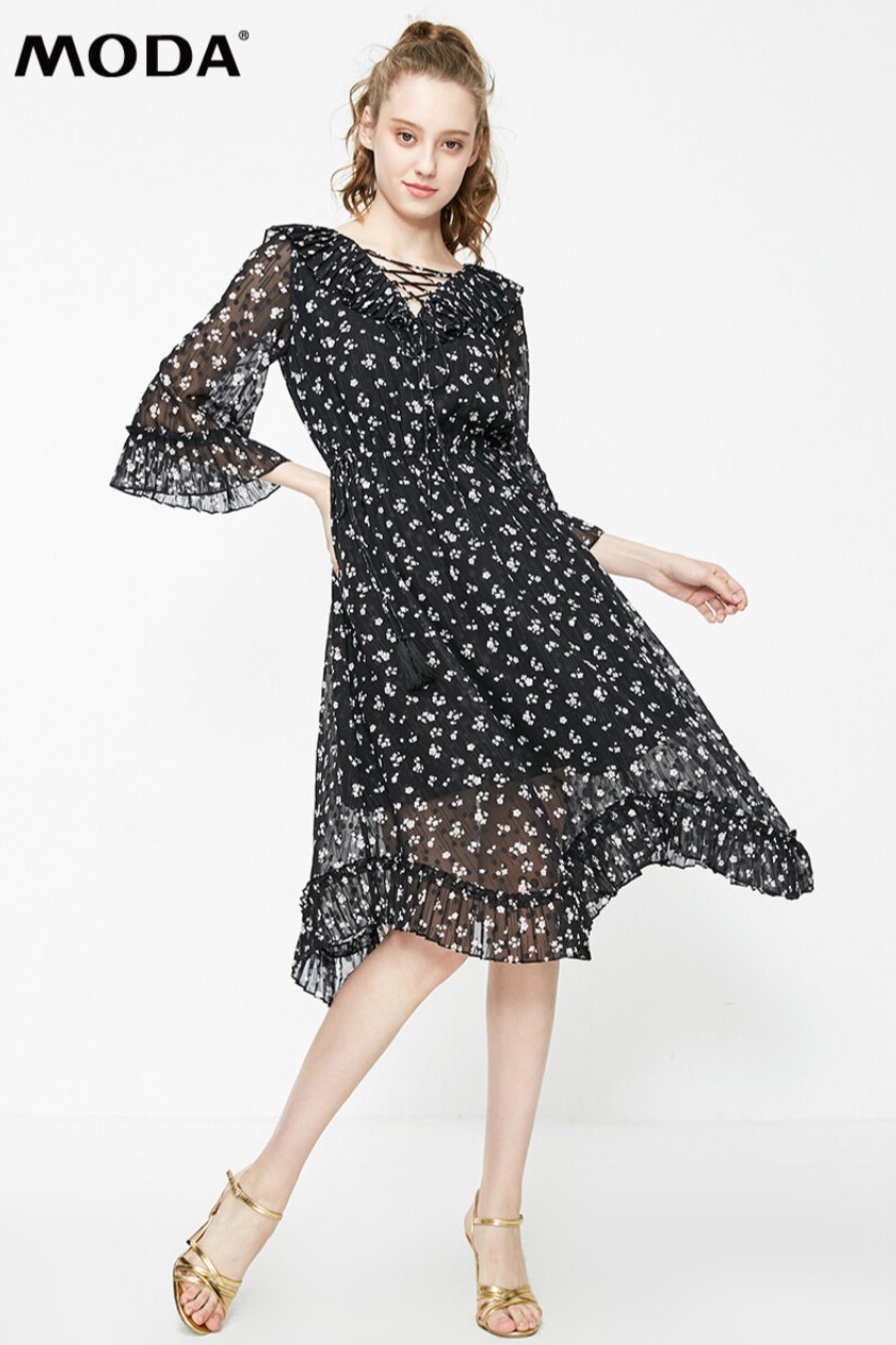 Đầm đen hoa nhí VERO MODA