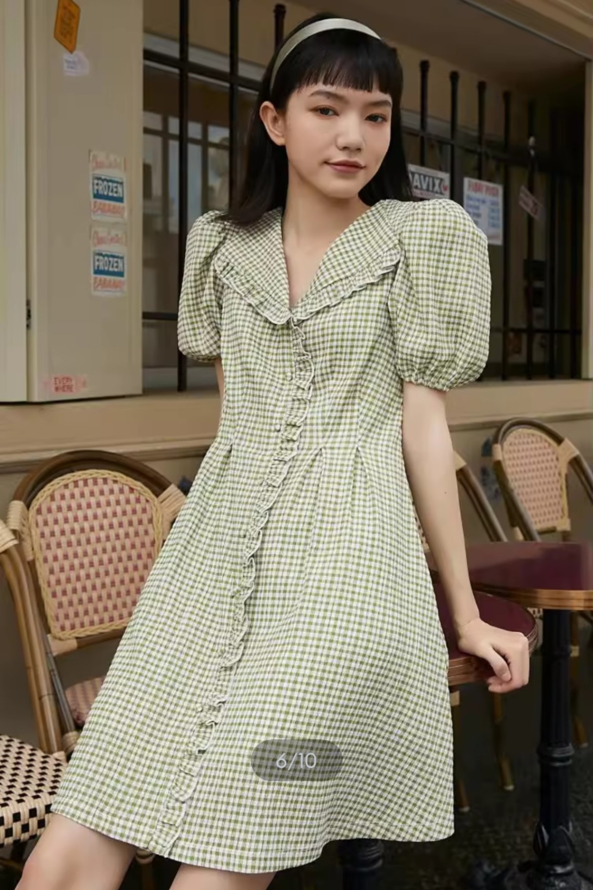 Đầm caro xanh lá VERO MODA