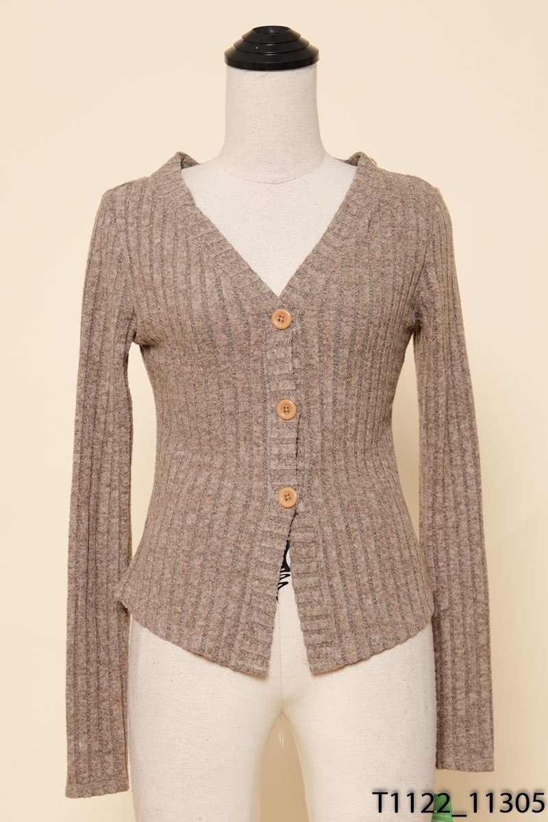 Áo cardigan len nâu