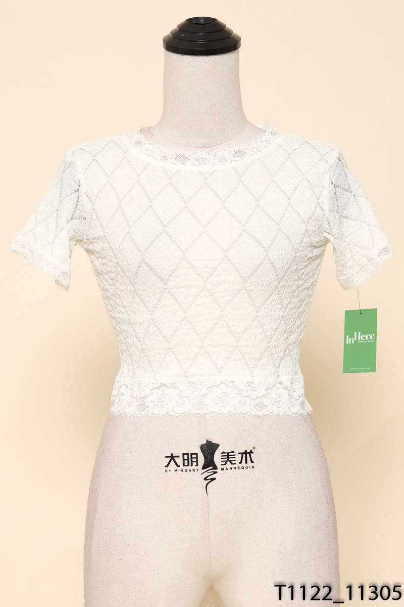 Áo be phối ren