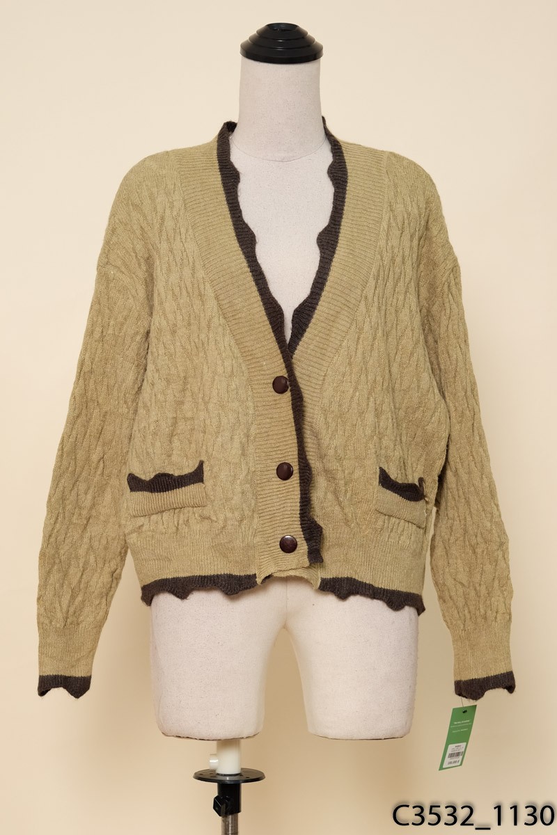Áo cardigan len xanh