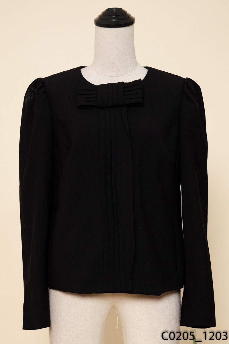 RED VALENTINO-Áo đen cổ tròn