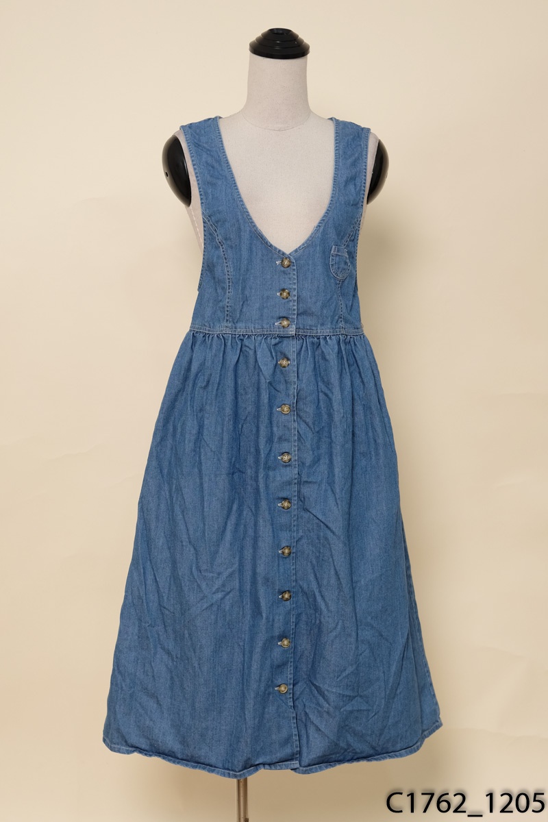 EHKA SOPO-Đầm jeans xanh sát nách