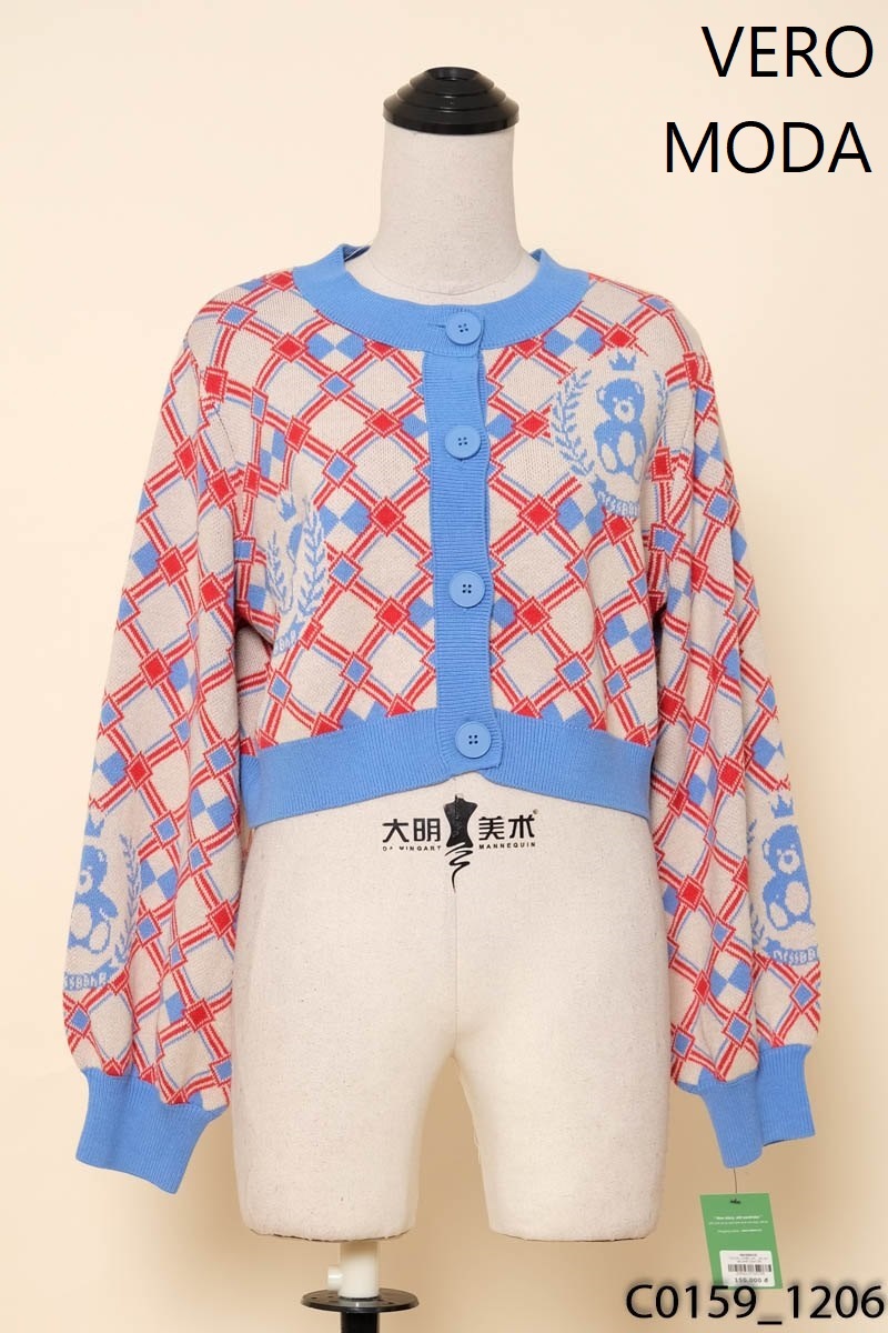 Áo len be phối xanh đỏ VERO MODA