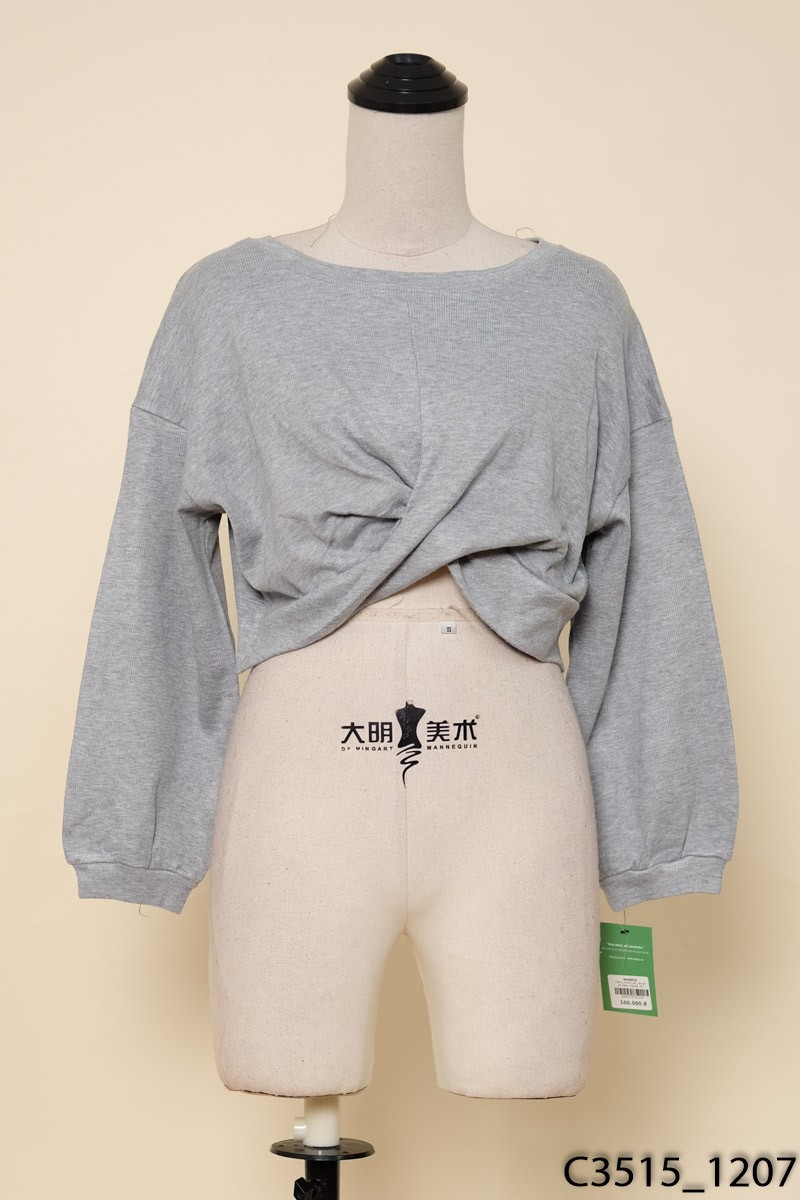 Áo len ghi dáng croptop